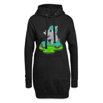 Trottinette Rhino - Sweat-shirt à capuche long Femme - noir - Devant