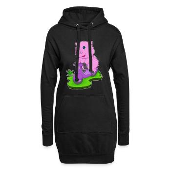 Trottinette Pig - Sweat-shirt à capuche long Femme - noir - Devant