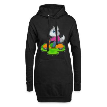 Wolf Motorroller - Hoodie-Kleid - Schwarz - Vorne