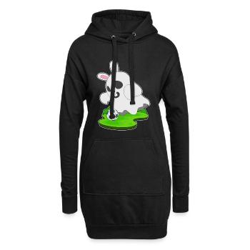 Geist Halloween Fußball - Hoodie-Kleid - Schwarz - Vorne