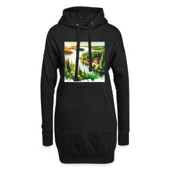 Sommerwald Rovaniemi Skandinavien Finnland Natur - Hoodie-Kleid - Schwarz - Vorne