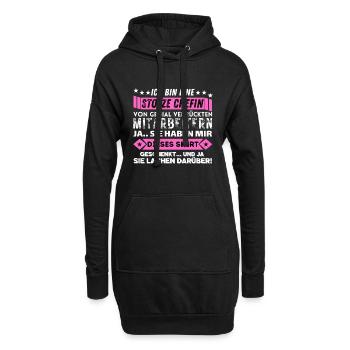 stolze Chefin von genial verrückten mitarbeitern - Hoodie-Kleid - Schwarz - Vorne