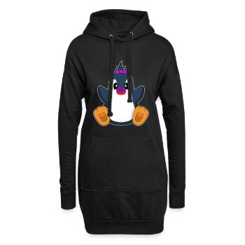 Pinguin Baby Schnuller - Hoodie-Kleid - Schwarz - Vorne