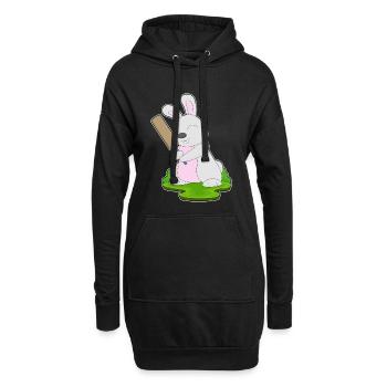 Battes de cricket Bunny Cricket - Sweat-shirt à capuche long Femme - noir - Devant