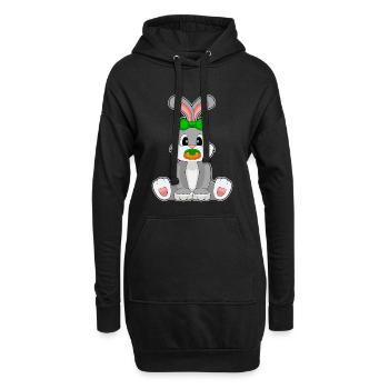 Sucette pour bébé lapin - Sweat-shirt à capuche long Femme - noir - Devant