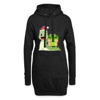 Paquet de Noël Escargot - Sweat-shirt à capuche long Femme - noir - Devant