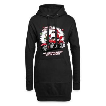 Père Noël à bascule - Sweat-shirt à capuche long Femme - noir - Devant