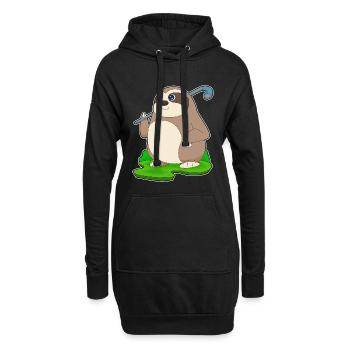 Faultier Feldhockey Feldhockeyschläger - Hoodie-Kleid - Schwarz - Vorne