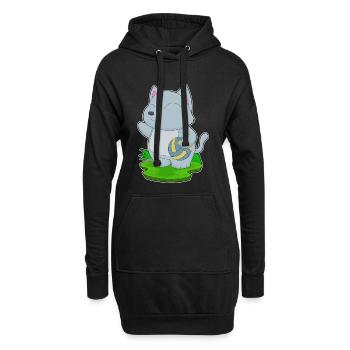 Chat Joueur de Volley-ball Volley-ball - Sweat-shirt à capuche long Femme - noir - Devant