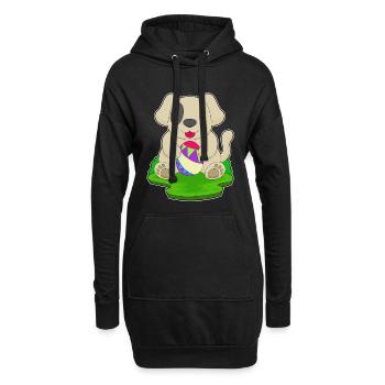 Dog Easter Easter Egg - Hoodie Dress - black - Front