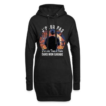 Papa Bricoleur Humour Cadeau Garage Bricolage - Sweat-shirt à capuche long Femme - noir - Devant