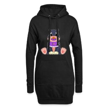 Taupe Bavoir pour bébé Sucette - Sweat-shirt à capuche long Femme - noir - Devant