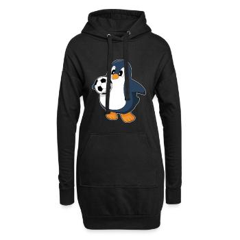 Pinguin Fußballspieler Fußball - Hoodie-Kleid - Schwarz - Vorne