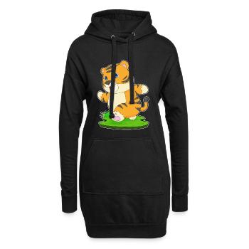 Tiger Jogger Joggen Sport - Hoodie-Kleid - Schwarz - Vorne