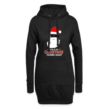 C’est mon Noël Chemise de pyjama Drôle Père Noël Jeu - Sweat-shirt à capuche long Femme - noir - Devant