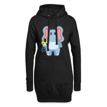 Elefant Handballspieler Handball - Hoodie-Kleid - Schwarz - Vorne