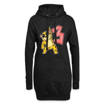 Drei 3 - Nummer 3 - Zahl 3 Geburtstag - Hoodie-Kleid - Schwarz - Vorne