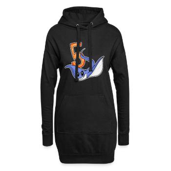 5. Geburtstag Motiv Stachelrochen - 5 jahre - Hoodie-Kleid - Schwarz - Vorne