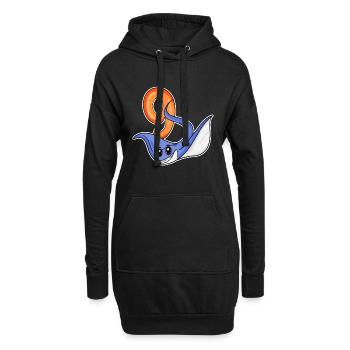 9. Geburtstag Motiv Stachelrochen - 9 Jahre - Hoodie-Kleid - Schwarz - Vorne