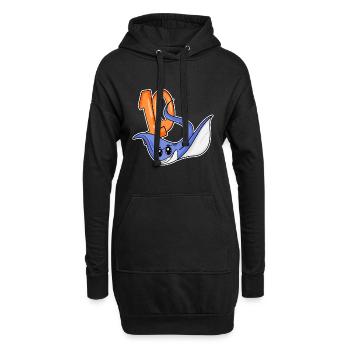 10. Geburtstag Motiv Stachelrochen - zehn - 10 Jah - Hoodie-Kleid - Schwarz - Vorne