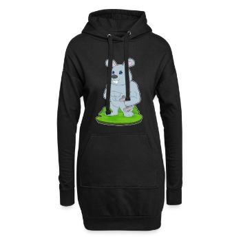 Hase Bodybuilder Hantel Bodybuilding - Hoodie-Kleid - Schwarz - Vorne