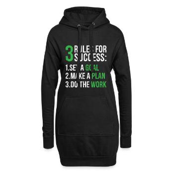 3 règles pour réussir - Sweat-shirt à capuche long Femme - noir - Devant