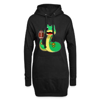 Schlange American Football Sport - Hoodie-Kleid - Schwarz - Vorne