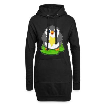 Pinguin Stern - Hoodie-Kleid - Schwarz - Vorne