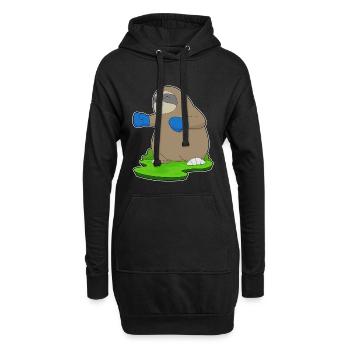 Faultier Boxer Boxhandschuhe Boxen - Hoodie-Kleid - Schwarz - Vorne