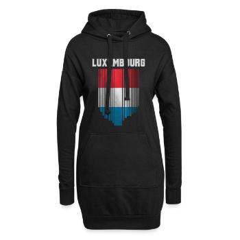 Flagge von Luxemburg, Luxemburger Stolz - Hoodie-Kleid - Schwarz - Vorne