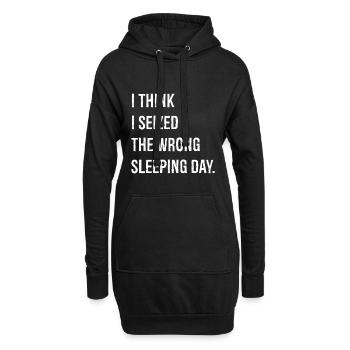 Je pense que j’ai saisi le mauvais jour de sommeil drôle - Sweat-shirt à capuche long Femme - noir - Devant