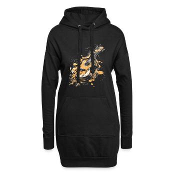 Ukulele Graffiti - Hoodie-Kleid - Schwarz - Vorne