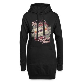 Rebobinez le design de la cassette vintage Good Times - Sweat-shirt à capuche long Femme - noir - Devant
