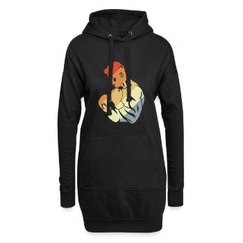Retro Boxer - Hoodie-Kleid - Schwarz - Vorne