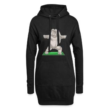 Gymnastique de fitness avec yoga éléphant - Sweat-shirt à capuche long Femme - noir - Devant
