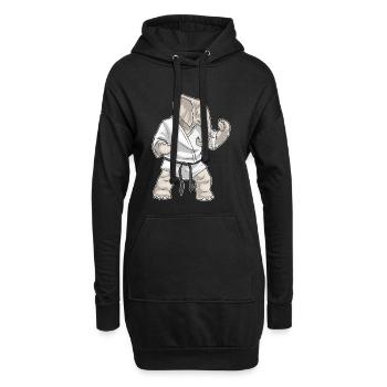 Arts martiaux de karaté d’éléphant - Sweat-shirt à capuche long Femme - noir - Devant