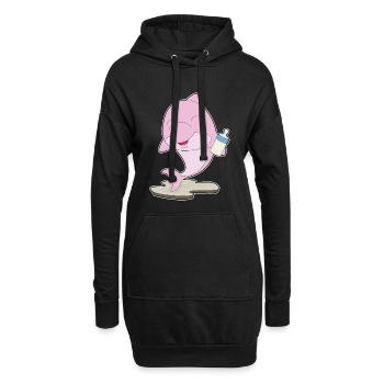Dauphin Biberon Lait - Sweat-shirt à capuche long Femme - noir - Devant