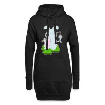 Pêche au poisson bunny Angler - Sweat-shirt à capuche long Femme - noir - Devant
