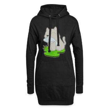 Pêche au chat pêcheur - Sweat-shirt à capuche long Femme - noir - Devant