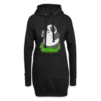 Cuisine de la cuisine de la cutanière Panda - Sweat-shirt à capuche long Femme - noir - Devant