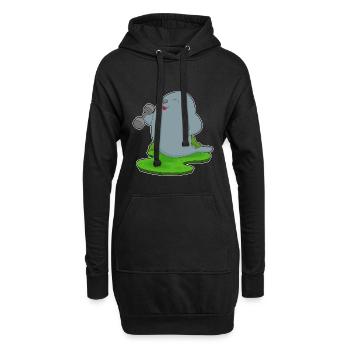 Seehund Bodybuilder Hantel Bodybuilding - Hoodie-Kleid - Schwarz - Vorne