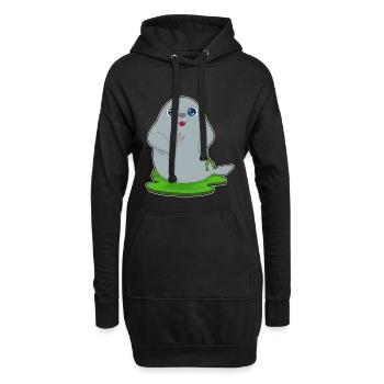 Sceaux de coiffure Seal - Sweat-shirt à capuche long Femme - noir - Devant