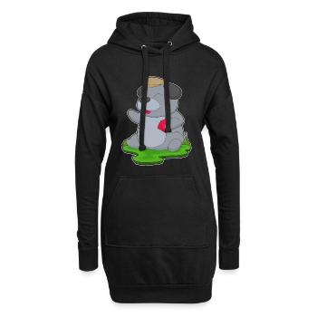 Hund Poker Pokerkarten - Hoodie-Kleid - Schwarz - Vorne