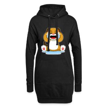 Larmes de chien - Sweat-shirt à capuche long Femme - noir - Devant
