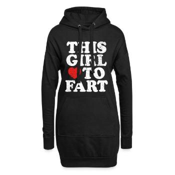 Vintage : Cette fille adore péter Phrases de pets - Sweat-shirt à capuche long Femme - noir - Devant