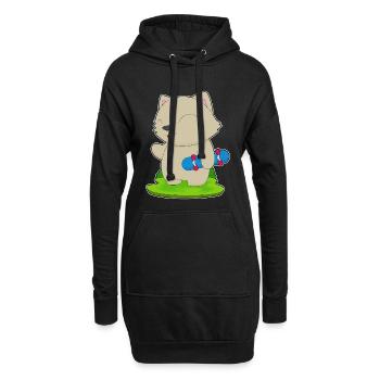 Chat Skater Skateboard - Sweat-shirt à capuche long Femme - noir - Devant