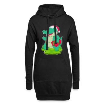 Forfait Noël crocodile - Sweat-shirt à capuche long Femme - noir - Devant