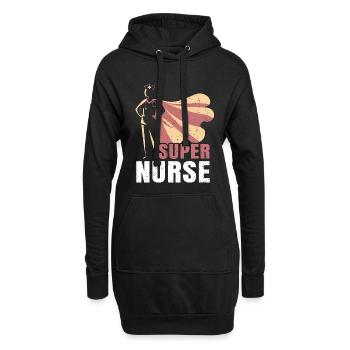 Infirmière – Infirmière super-héroïne - Sweat-shirt à capuche long Femme - noir - Devant