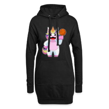Einhorn Basketballspieler Basketball - Hoodie-Kleid - Schwarz - Vorne