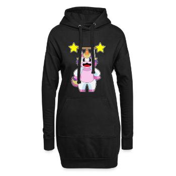 Einhorn Bodybuilder Langhantel Bodybuilding - Hoodie-Kleid - Schwarz - Vorne